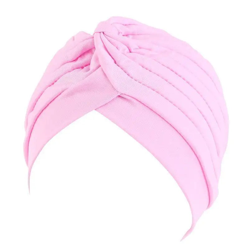 Twist Turban Caps Women Knot Muslim Hijab Shiny Indian Hat Sleep Night Cap Casual Solid Color Headscarf Stretch Head Wrap