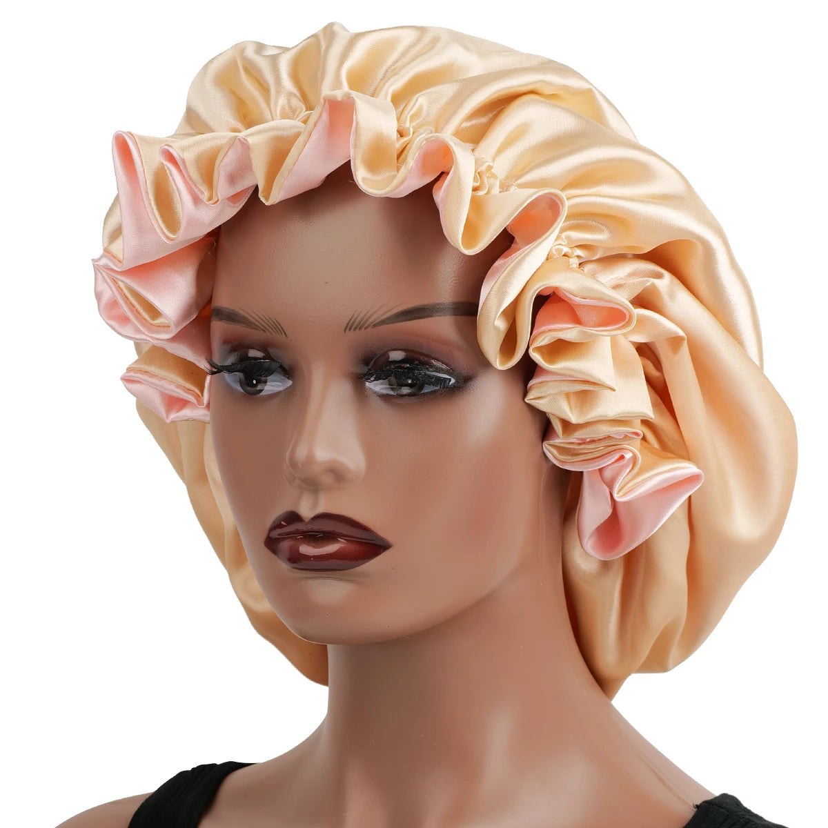 Reversible Double-Layered Lace Hair Bonnet for Women & Men | Breathable Night Cap for Sleeping, Curly Hair Protection