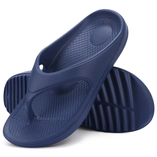 Shevalues Men's Orthopedic Sandals Fashion Couples Beach Flip Flop Summer Outdoor Soft Sandals With Arch Support Bathroom Slides