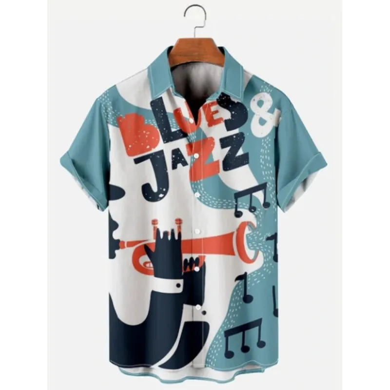 2023 Men's Hawaiian Shirt Cat Printed Short Sleeve Tops Beach Vacation Sunset Harajuku Clothing Casual Unisex Style Shirts