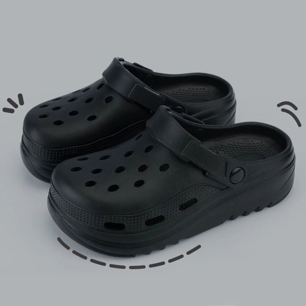 ZHIDA Summer Beach Sandals Hollow Out Platform Slippers for Women Clogs EVA Anti Slip Thick Bottom Garden Shoes