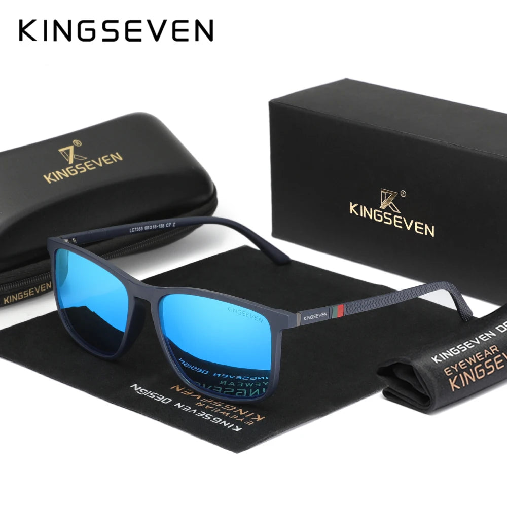 KINGSEVEN Men Sunglasses Polarized Anti-Glare Mirror Lens Rectangle Women UV400 Outdoor Sports Eyewear