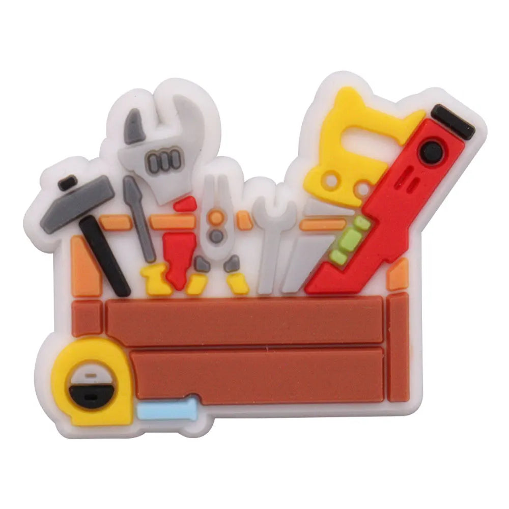 1-34PCS Cartoon Papa Happy Father's Day Best Dad Heart PVC Shoes Charms Accessories Buckle Clog Decorations DIY Bracelet