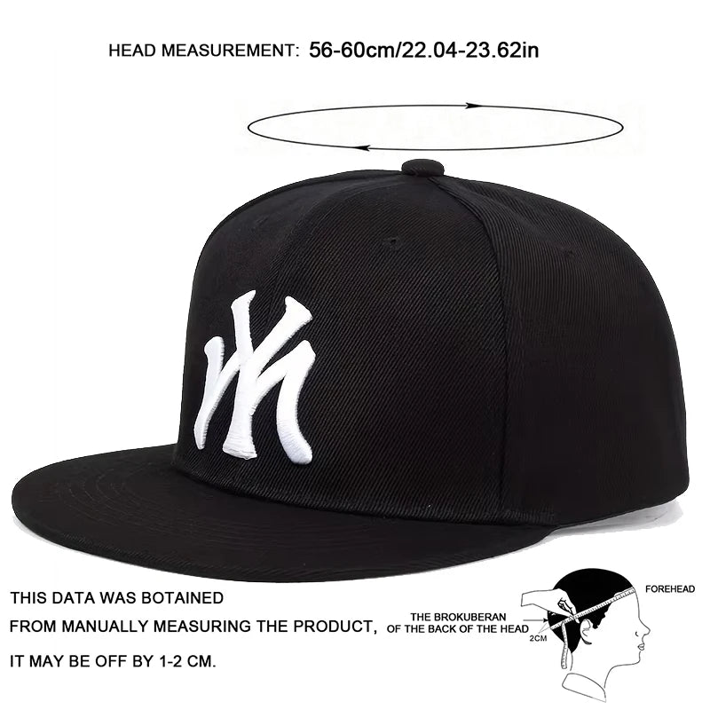 Unisex MY Letter Embroidery Hip-hop Hats Spring Autumn Outdoor Adjustable Casual Baseball Caps Trucker Caps Sunscreen Hat