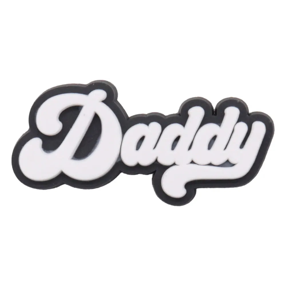 1-34PCS Cartoon Papa Happy Father's Day Best Dad Heart PVC Shoes Charms Accessories Buckle Clog Decorations DIY Bracelet