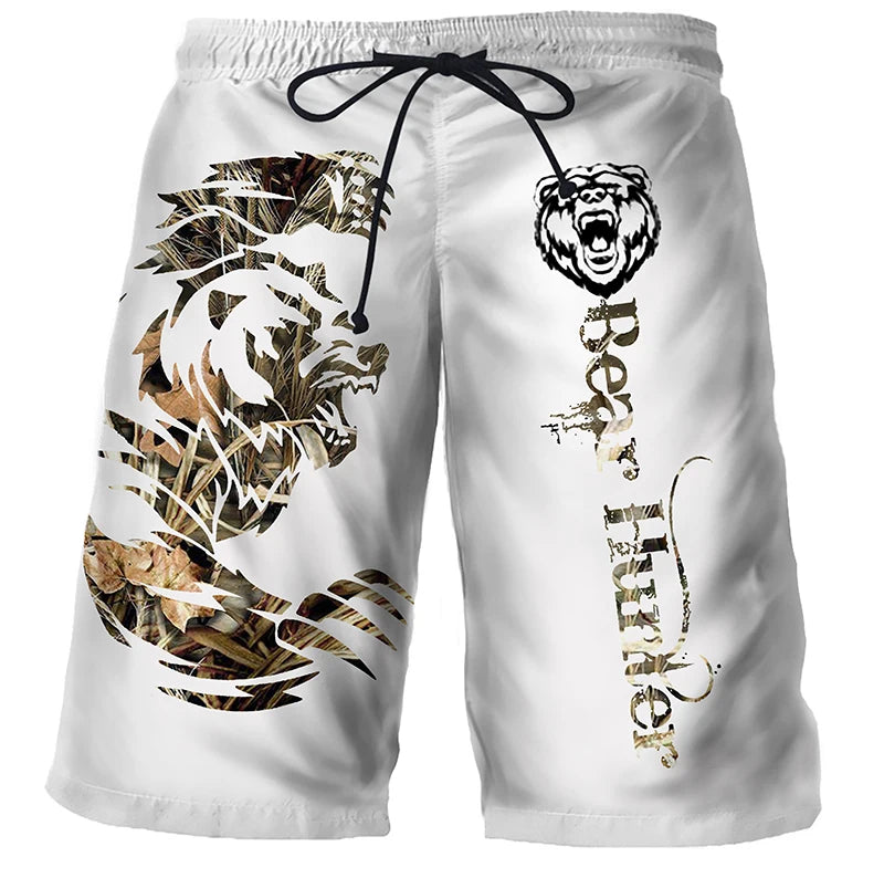 Cool Tiger Lion Wolf Summer Swimwear Shorts Comfortable Surf Board Shorts Quick Dry Swimsuit Sport Trunks Men's Beach Shorts Boy
