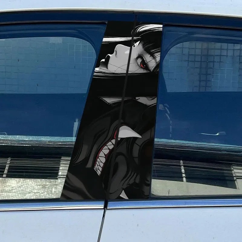 1PC/2PCS JDM Style Prajna Car Stickers Auto B Pillar Waterproof Decor Cover Scratch DIY Car Doors Pillar Sunscreen Vinyl Decals