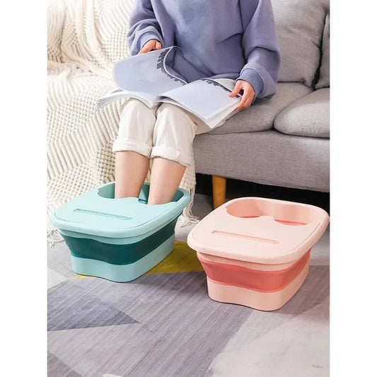 Foldable Footbath Massage Bucket Soaking Bucket Folding Basin Spa Foot Bath Bucket Household Bath Pedicure Dorm Room Essentials