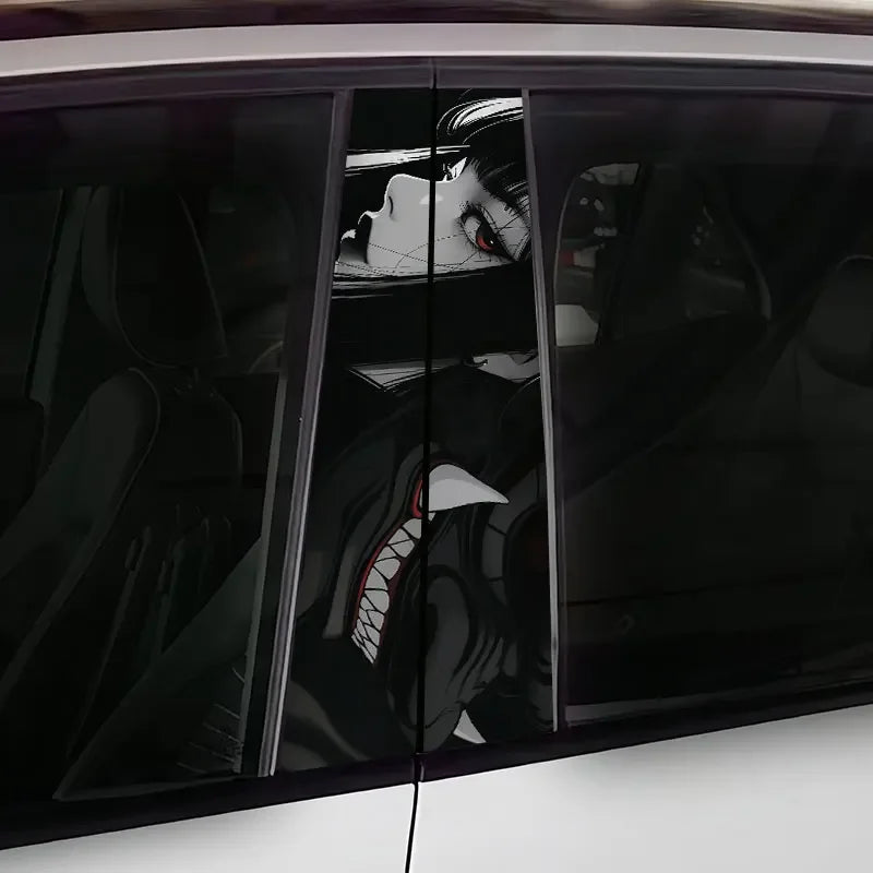 1PC/2PCS JDM Style Prajna Car Stickers Auto B Pillar Waterproof Decor Cover Scratch DIY Car Doors Pillar Sunscreen Vinyl Decals