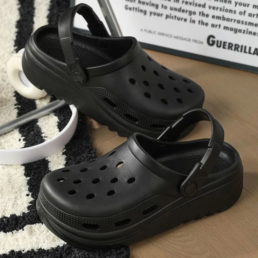 ZHIDA Summer Beach Sandals Hollow Out Platform Slippers for Women Clogs EVA Anti Slip Thick Bottom Garden Shoes