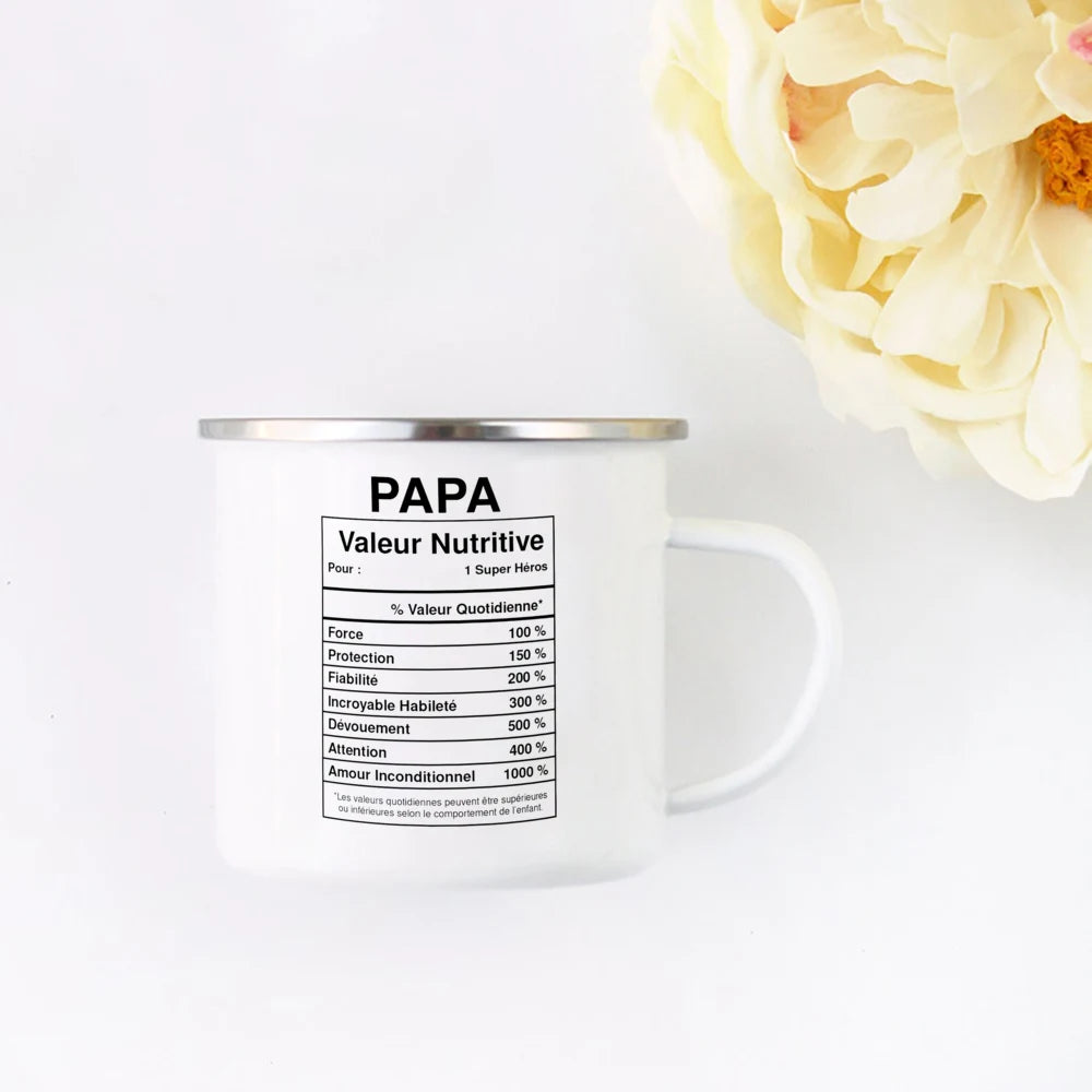 Papa Definition Father's Day Mug Gift From Son or Daughter Enamel Camp Mug Birthday Gift Idea Daddy Camper Travel Cups