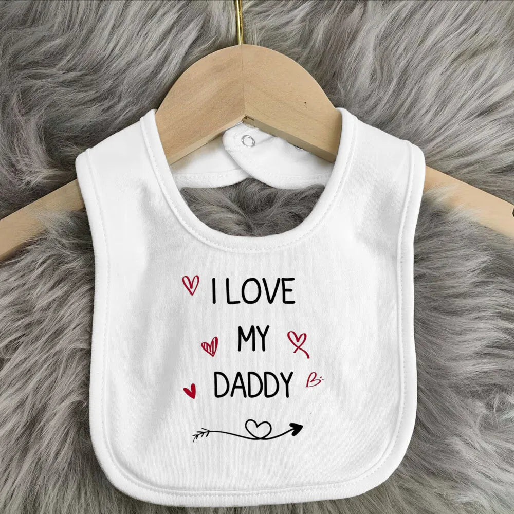 Father's Day Baby Bibs Happy Father's Day Print Infant Bib Newbron Shower Gift Boys Girls Burp Cloths Toddler Bibs Baby Stuff
