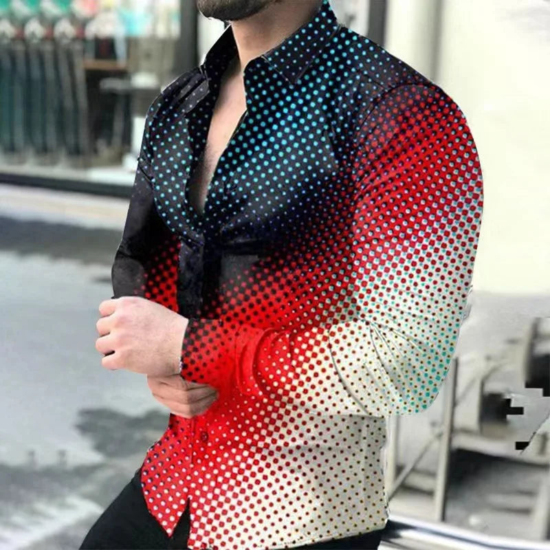 Summer Men's Shirt Long Sleeve Fashion 3D Printed Lapel Casual Luxury Shirt Hawaiian Casual Men's Shirt 2024xs-5xl