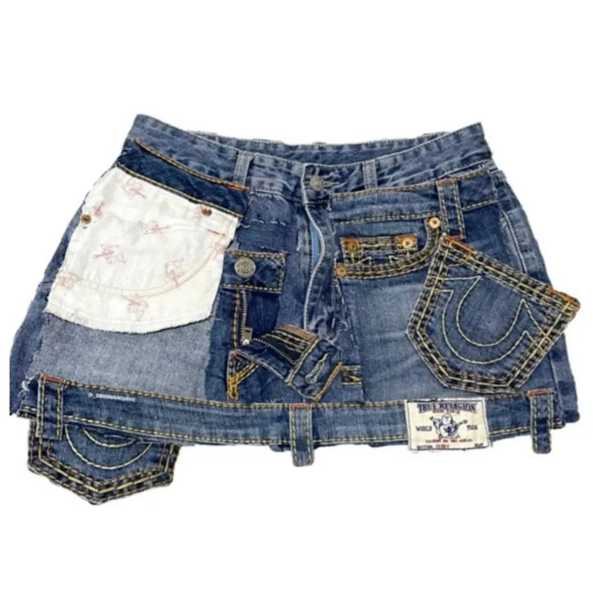 Y2k Skirt Gothic Fashion Big Pocket Washed Blue Denim Wrapped Hip Skirts Harajuku Casual Sexy Girl Pleated Mini Skirt Streetwear