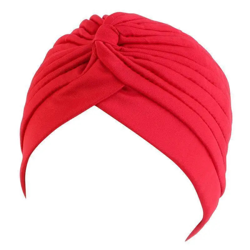 Twist Turban Caps Women Knot Muslim Hijab Shiny Indian Hat Sleep Night Cap Casual Solid Color Headscarf Stretch Head Wrap