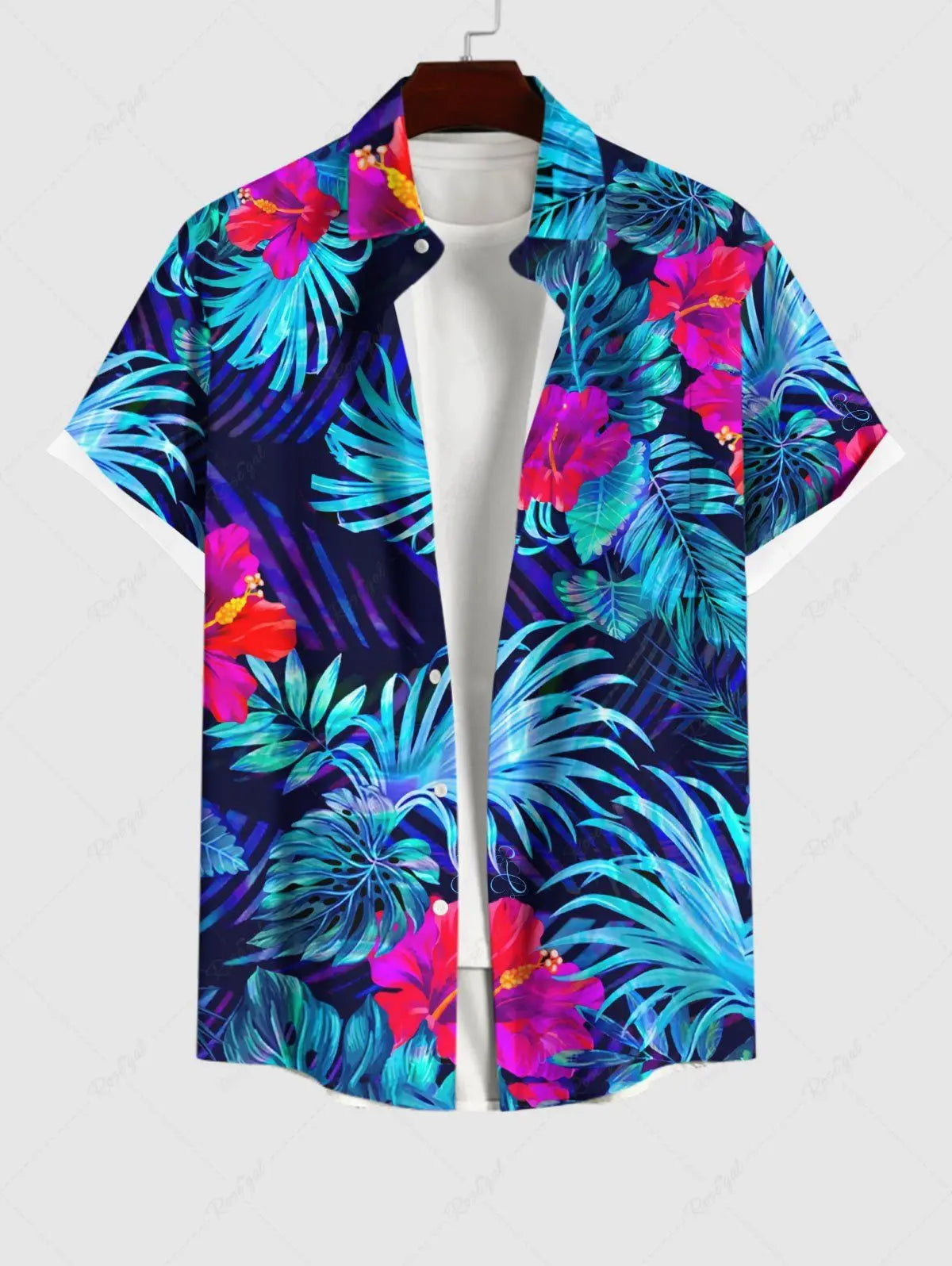 Summer Plus Size Men's Shirts 3D Print Hawaiian Shirts Button Up Beach Vacation Shirts Short Sleeve Shirt Casual Shirts For Men