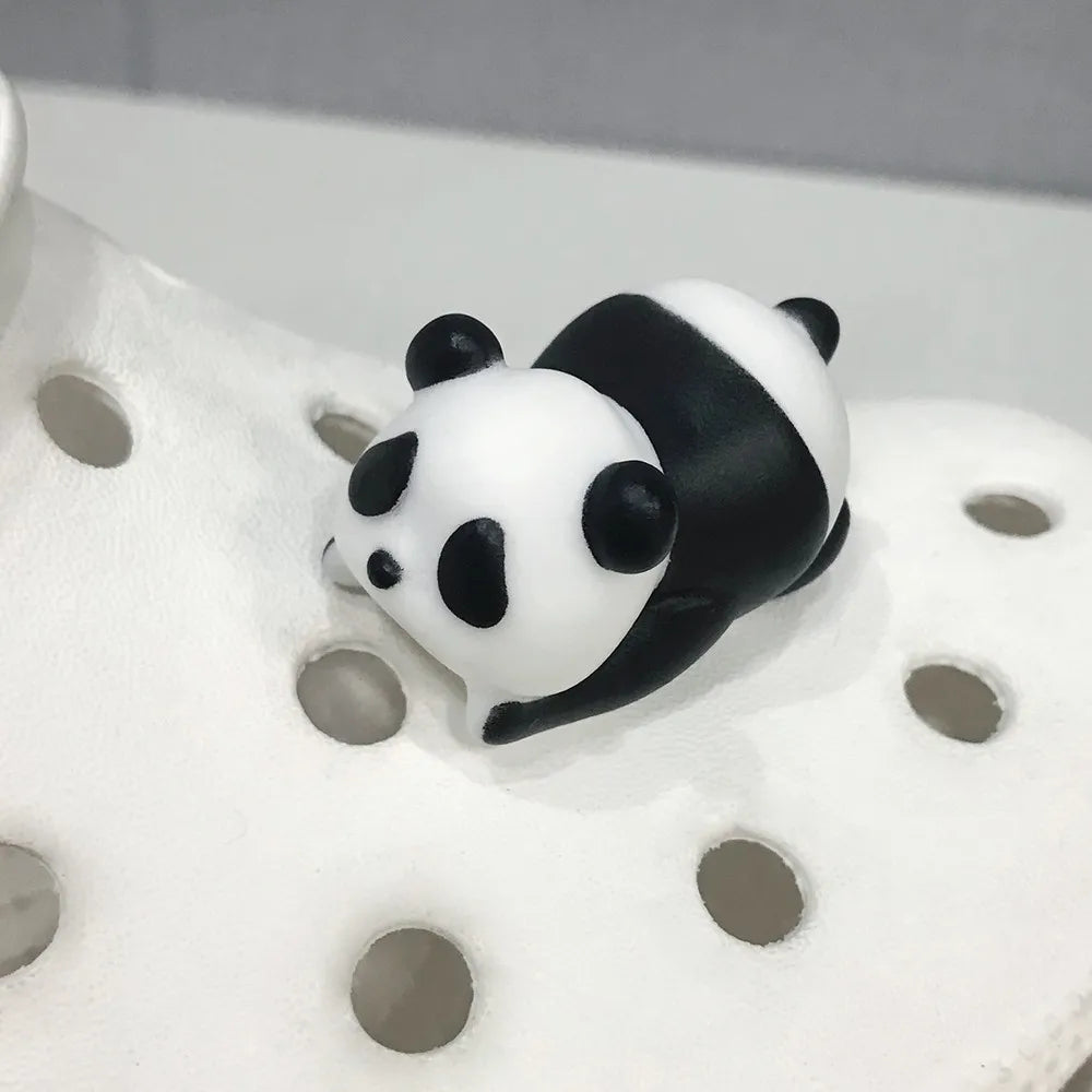 New Cute Panda Sports Sandals Accessory Cartoon DIY Decorative 3D Buckle Accessory Shoes Flower Summer Slippers Decorative