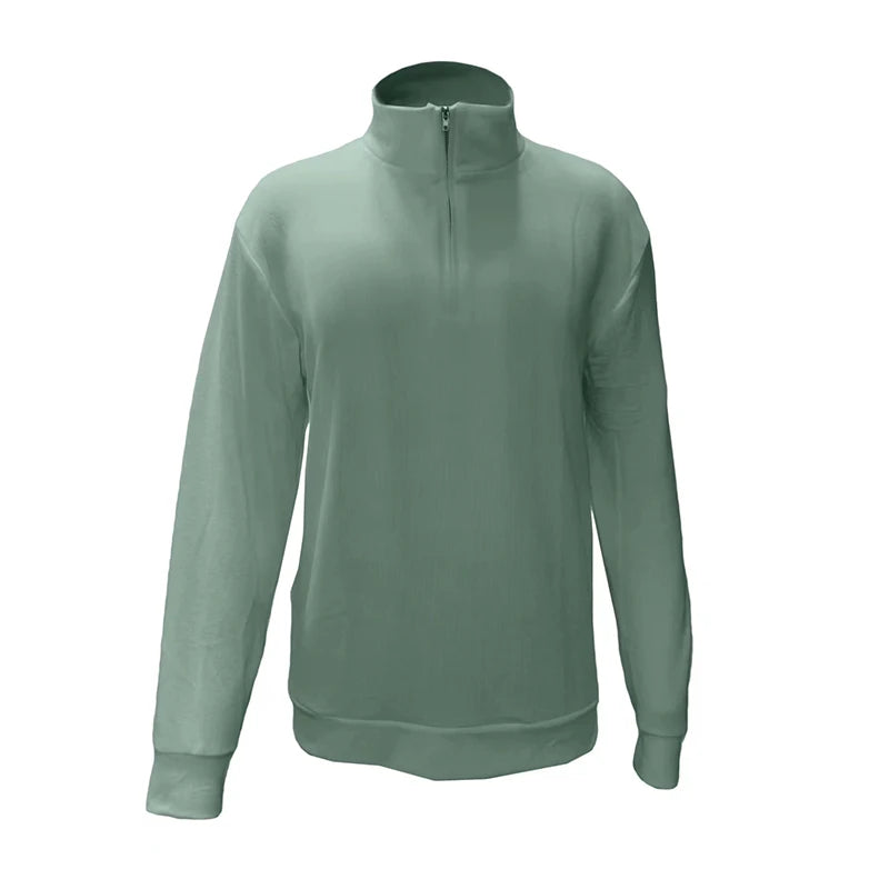 Men Spring Autumn Sweatshir Imitation Cashmere Zipper Basic Sweater Long Sleeve Sweater Half Zipper Turtleneck Warm Pullover