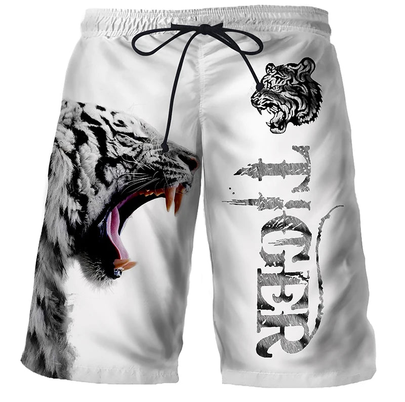 Cool Tiger Lion Wolf Summer Swimwear Shorts Comfortable Surf Board Shorts Quick Dry Swimsuit Sport Trunks Men's Beach Shorts Boy