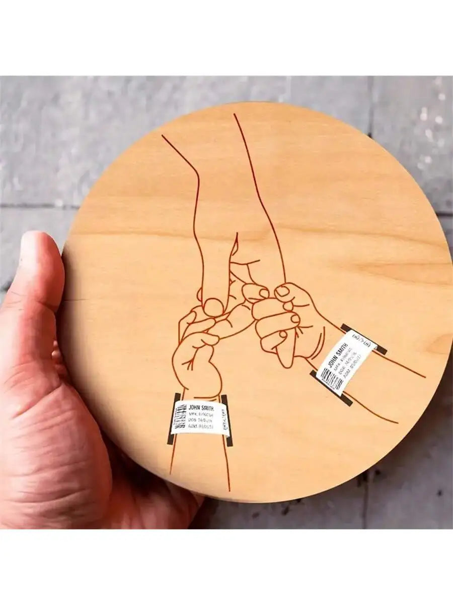 Newborn Hospital Engraved Keepsake Holder Personalized Baby Gift Memorial Pregnancy Wristband For Mother's Day & Father's Day