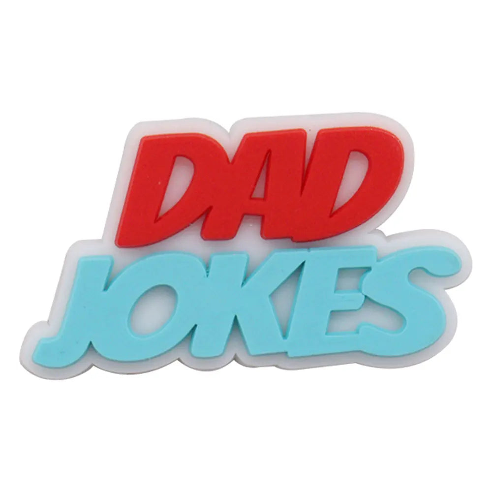 1-34PCS Cartoon Papa Happy Father's Day Best Dad Heart PVC Shoes Charms Accessories Buckle Clog Decorations DIY Bracelet