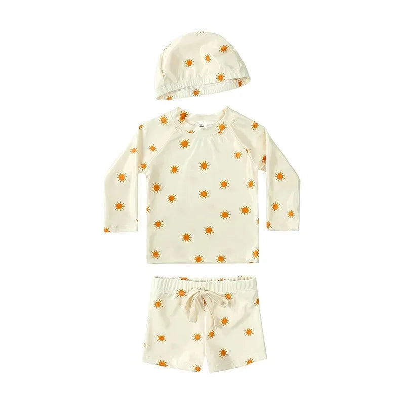 Cute Baby Boys Girls Bikinis Set 2025 Summer Children Beach Wear Ruffle Kids Swimsuit Bathing Suit Printed Swimwear Monokini