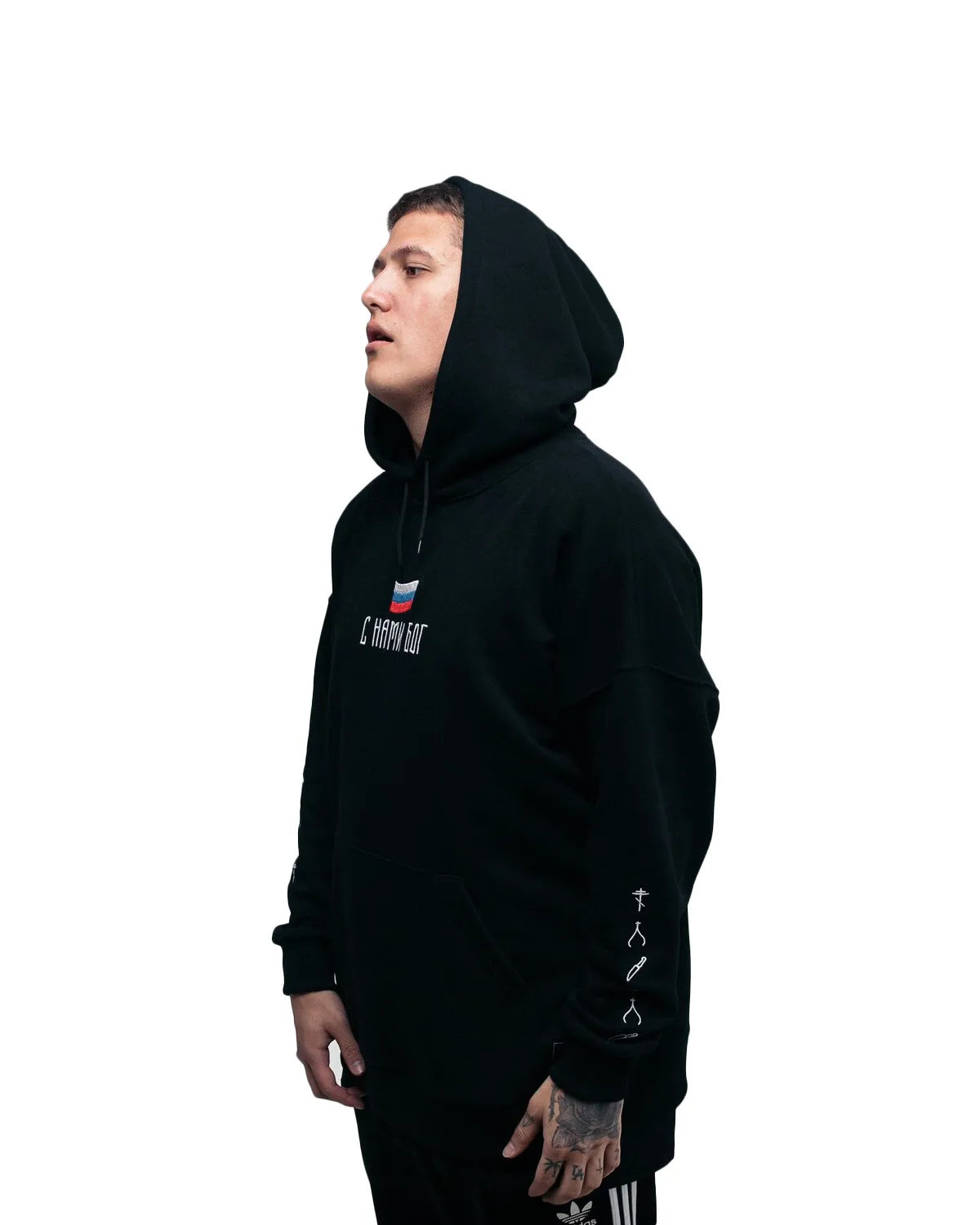 Harajuku Oversized Streetwear Pullover Men's Hoodies God with us Graphic Print Hooded Sweatshirt Hip Hop Aesthetic Tops Goth Y2k