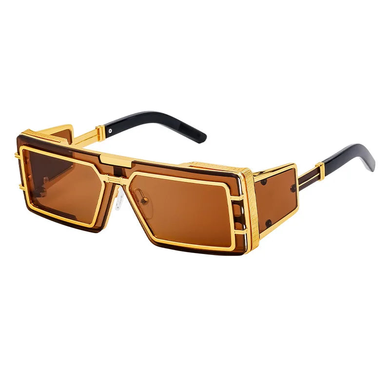 New Metal Men Sunglasses Square Fashion Glasses Steampunk Men Luxury Brand Design Sun Glasses Women Outdoor Punk Eyewear Uv400
