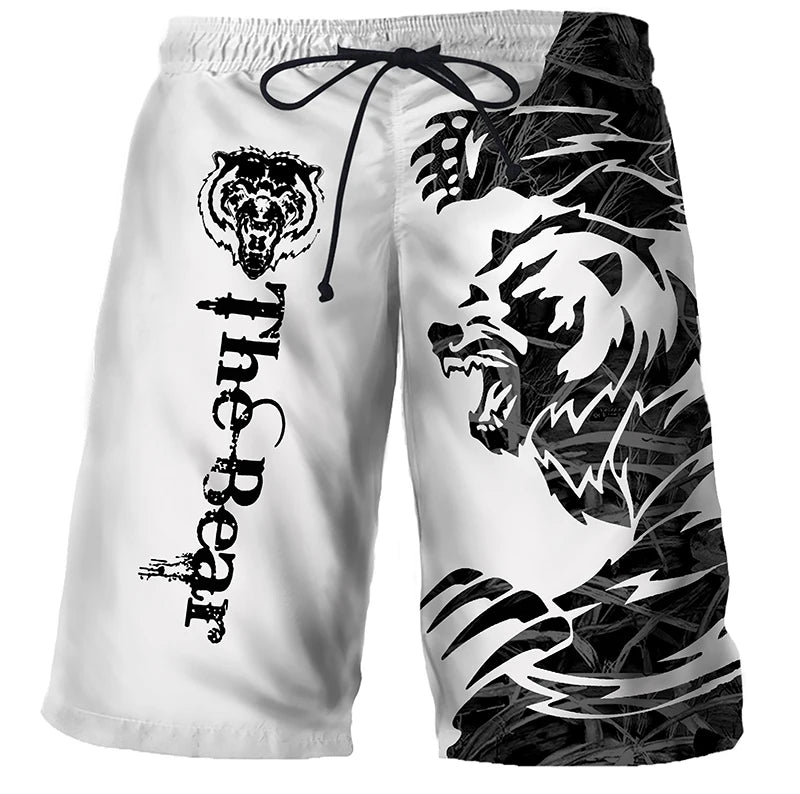 Cool Tiger Lion Wolf Summer Swimwear Shorts Comfortable Surf Board Shorts Quick Dry Swimsuit Sport Trunks Men's Beach Shorts Boy