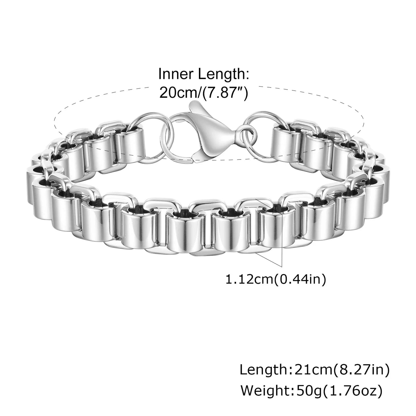 New Stainless Steel Bracelets for Men Boys,Anti Allergy Chain Links Wristband,Hip Hop Trendy Jewelry Gifts to Father BBF