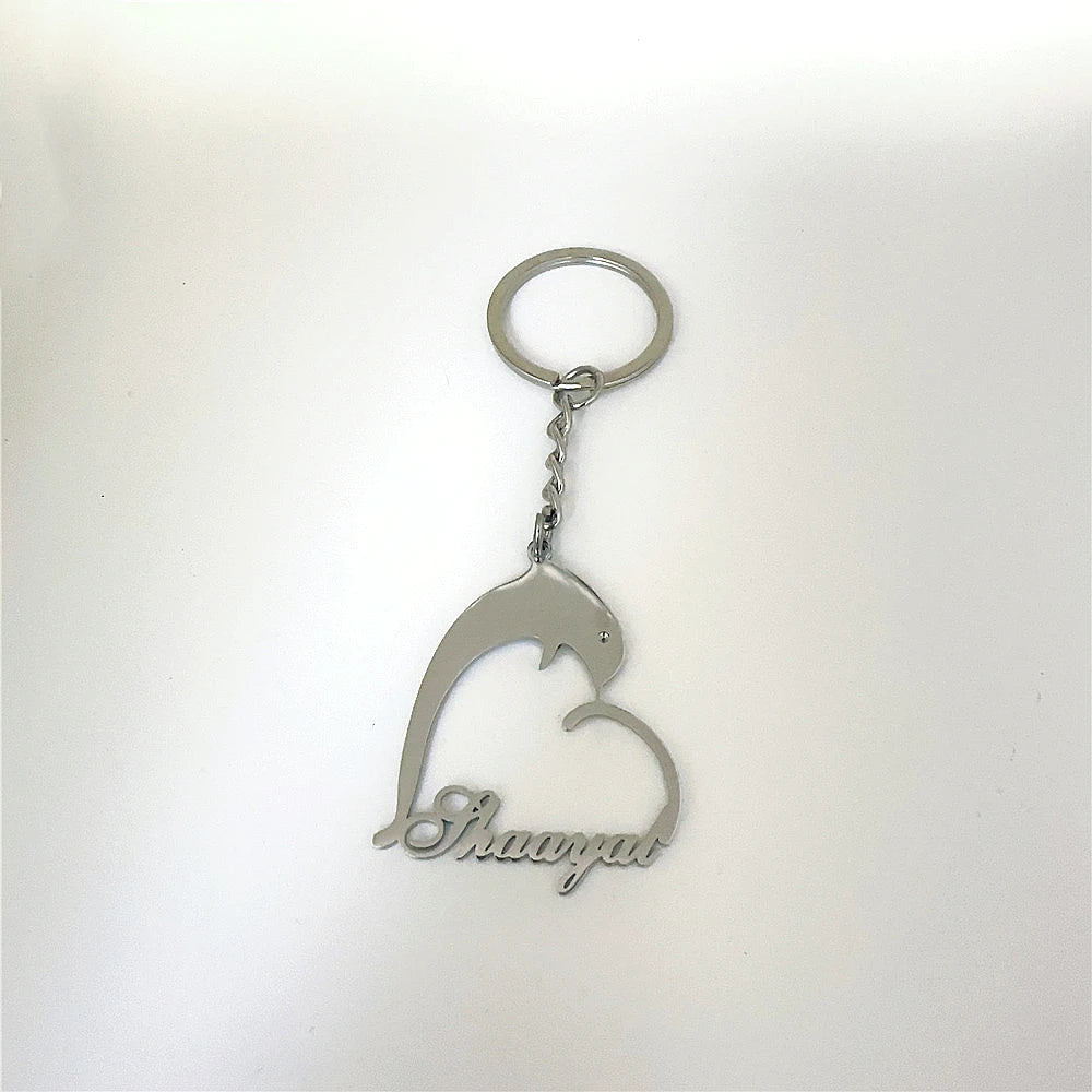 Personalized 1-5 Names Keychains for Men Women Stainless Steel Customized Heart Keyring Jewelry Father's Day Gifts