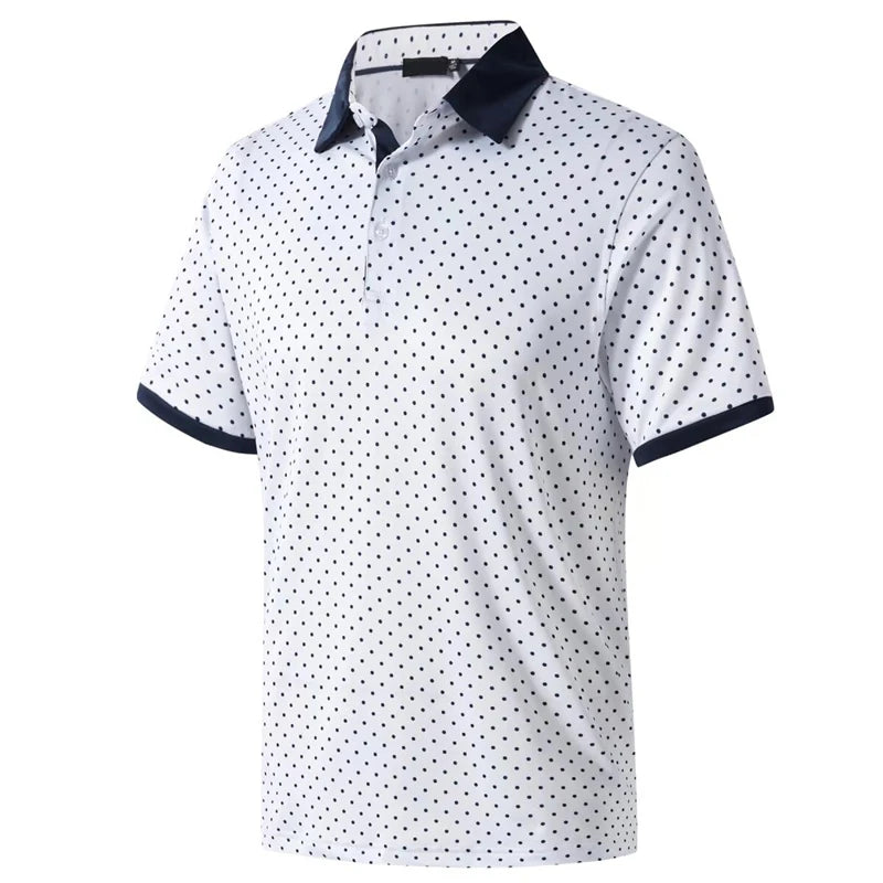 Stars Tree Pattern 3D Printed Polo Golf Shirt For Men Plaid Striped Design Casual Sports Button T-shirt Short Sleeves Sunday