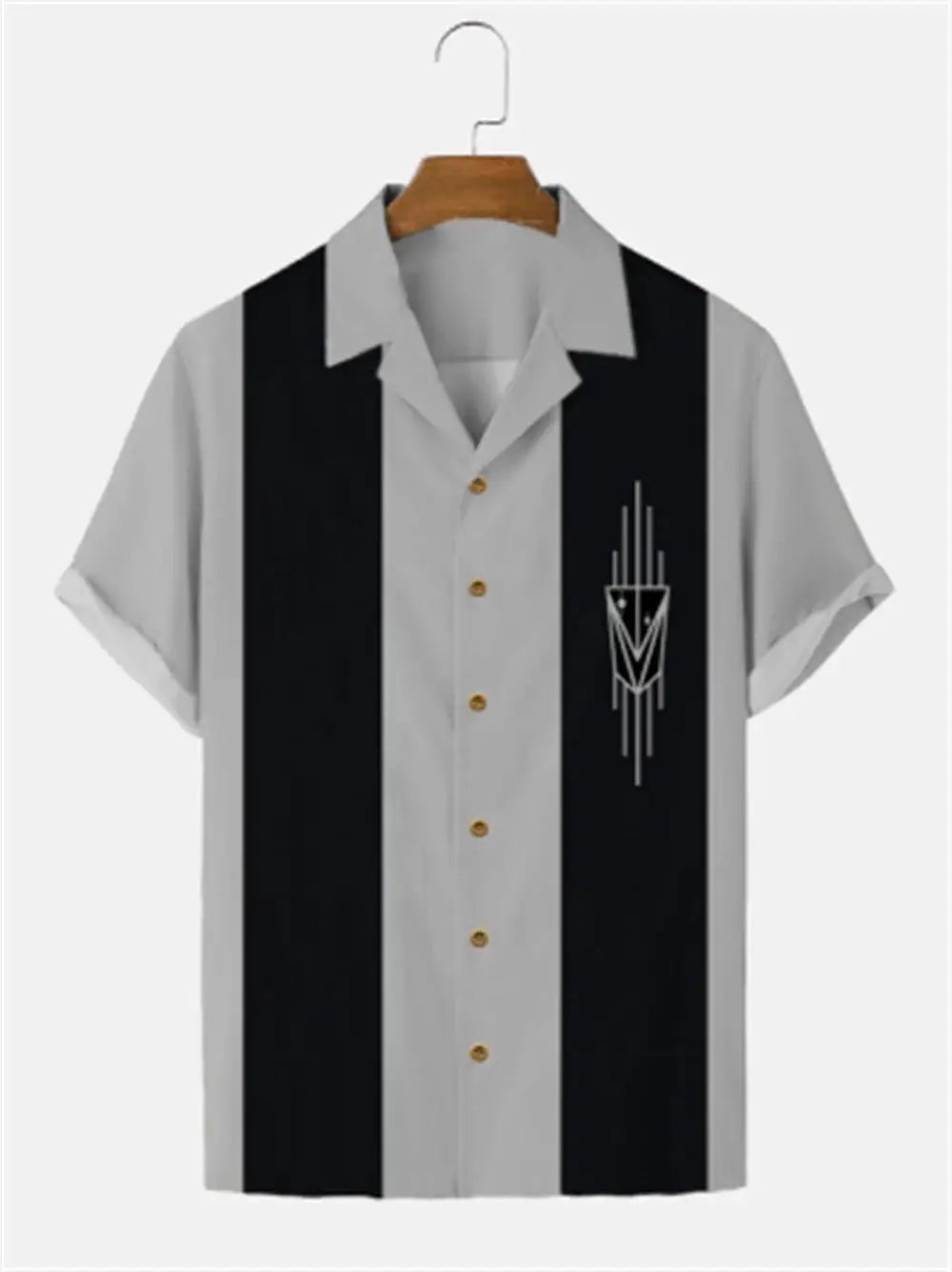 Stripes Simple Casual Dress Shirts European Size Men's Hawaiian Fashion Short Sleeve Loose Breathable Top Button Summer