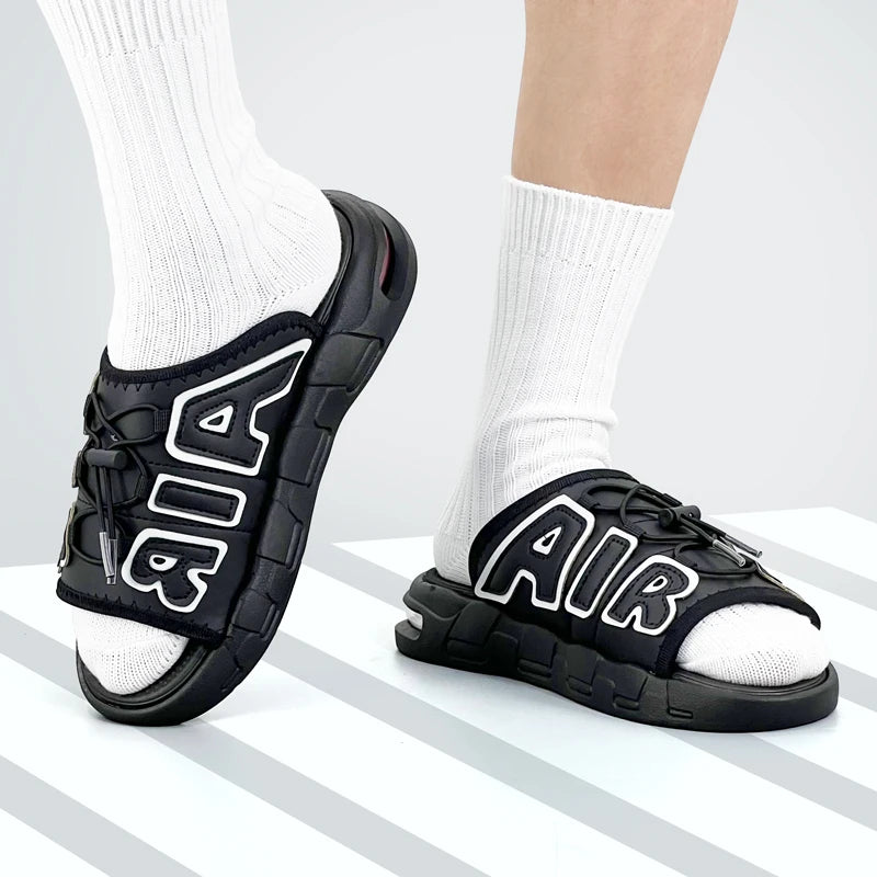 Men's Sport Slippers Summer Sandals Thick Sole Beach Flip-flops Flats Outdoor Breathable Sneaker Size 40-49 Big Fat