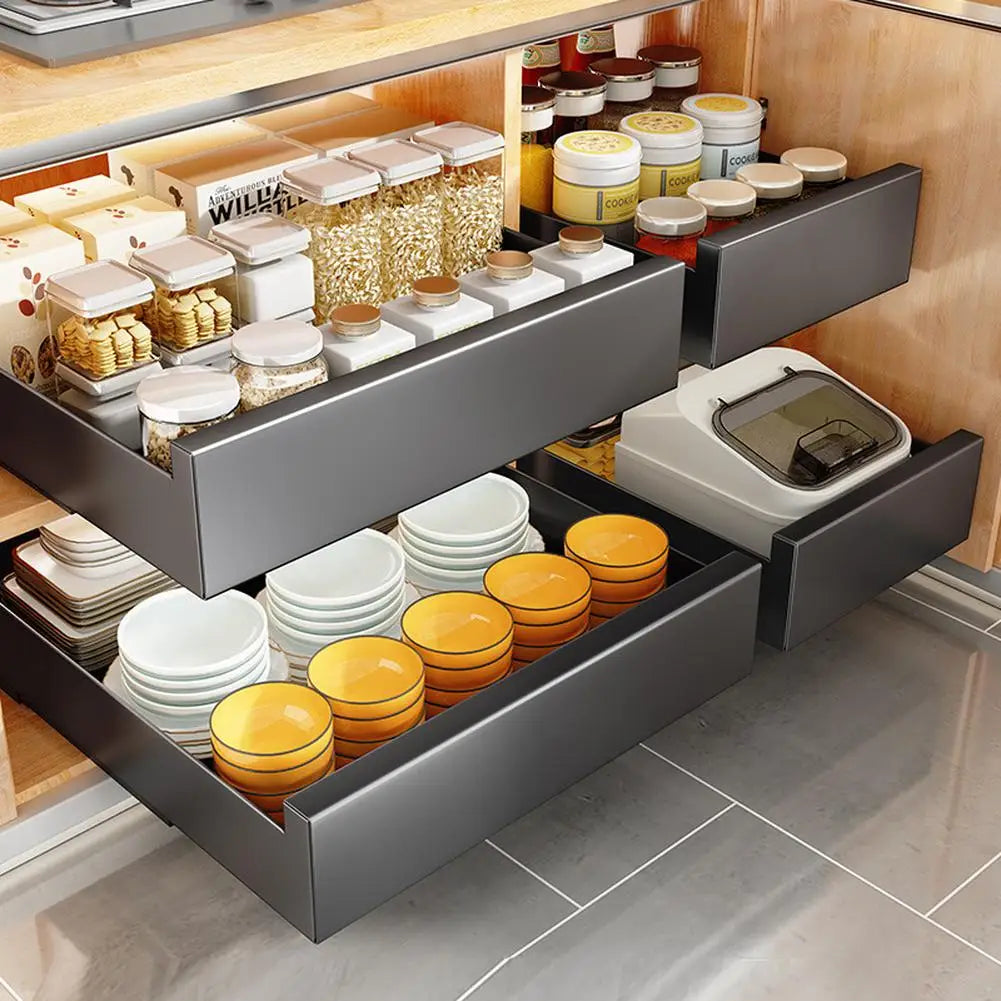 Pull Out Cabinet Organizer Carbon Steel Pull Out Drawers For Cabinets Slide Out Pantry Shelves For Kitchen Bathroom