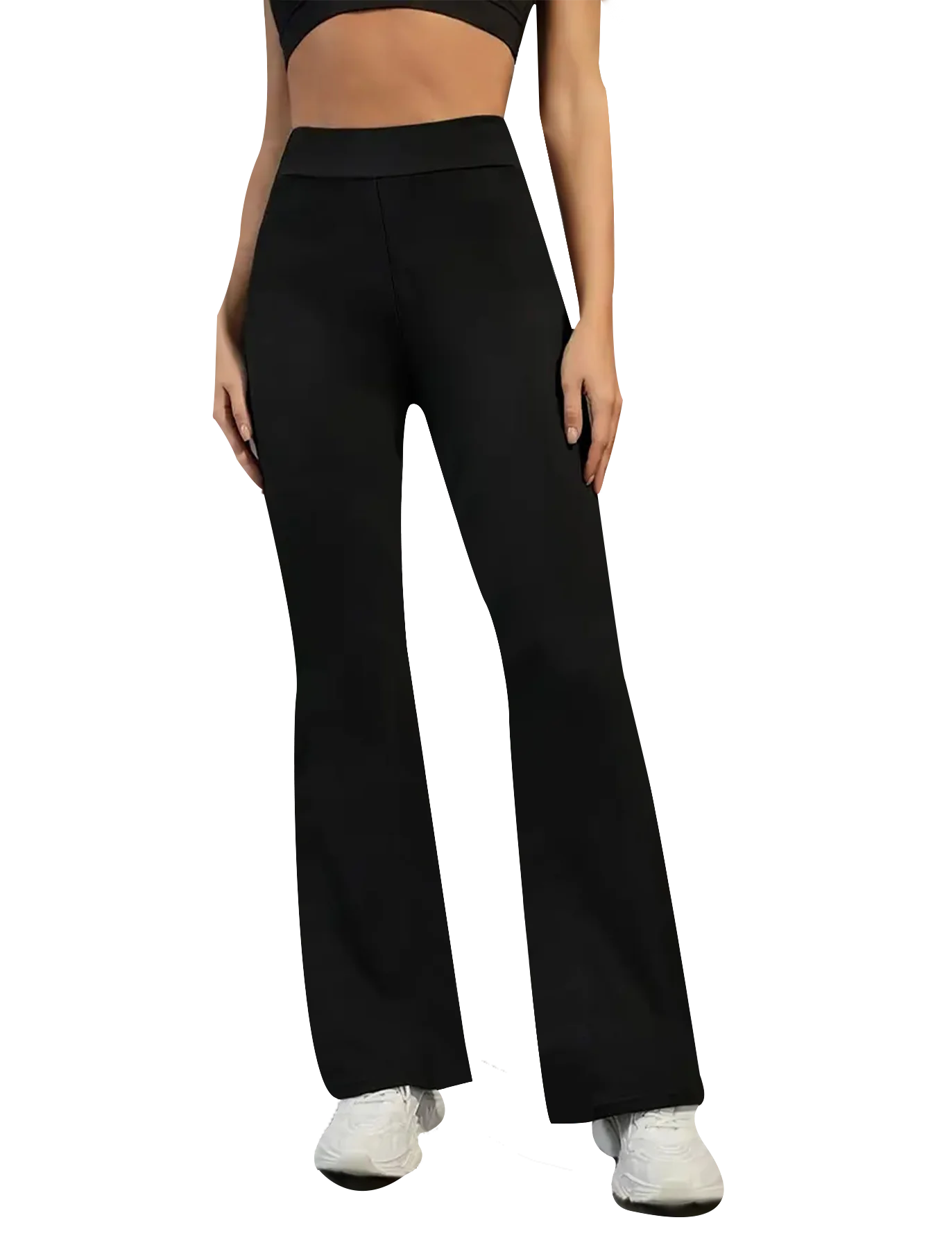 Sexy slim fit flared pants with cross waisted leggings for women, seamless gym running, cycling, knitting, yoga, stretch, hip li