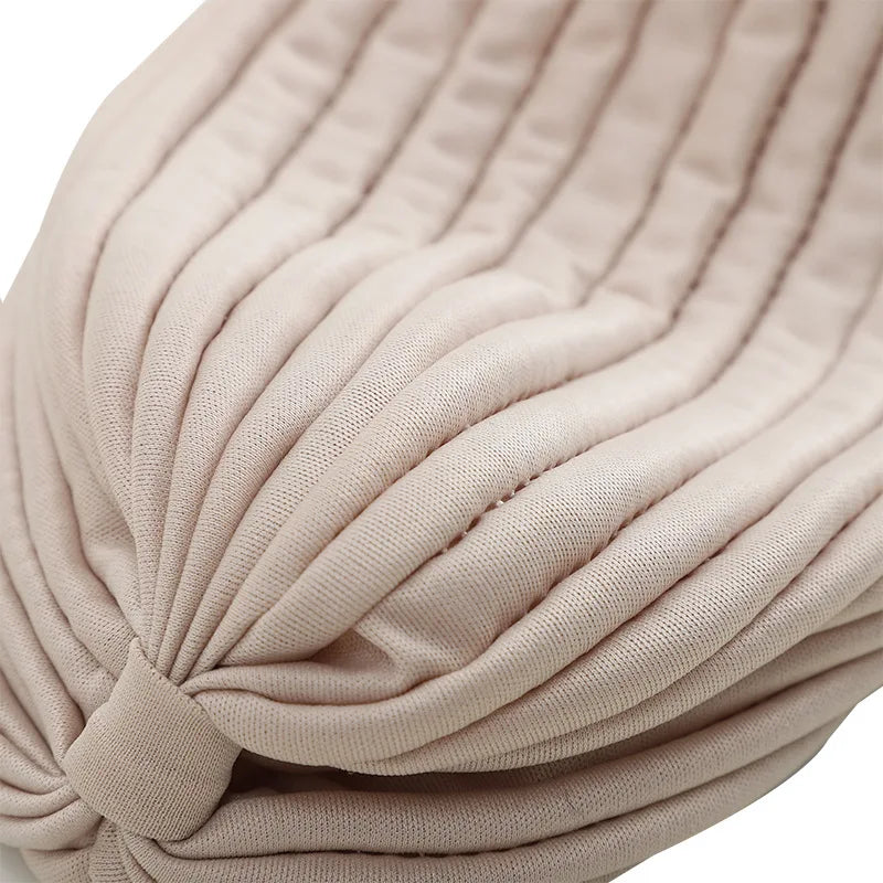 Twist Turban Caps Women Knot Muslim Hijab Shiny Indian Hat Sleep Night Cap Casual Solid Color Headscarf Stretch Head Wrap