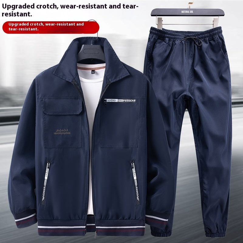 Thin Camouflage Cargo Pants Suit Men's Wear-resistant Dirt-resistant Lightweight