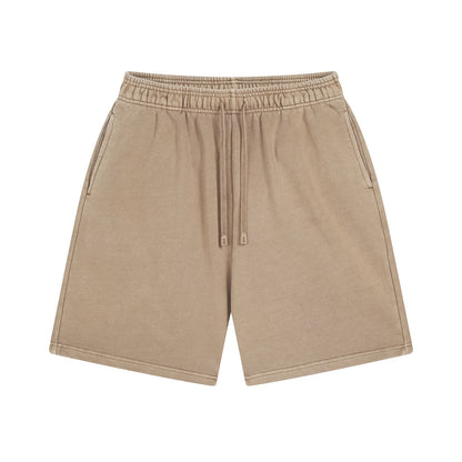 Washed Bi Pattern Dyed Vintage Terry Men's Sports Pure Cotton Shorts