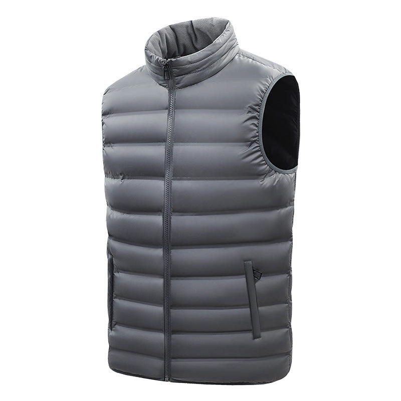 Men's Autumn Vest Stand-up Collar Cotton-padded Coat Plus Size Thin Coat