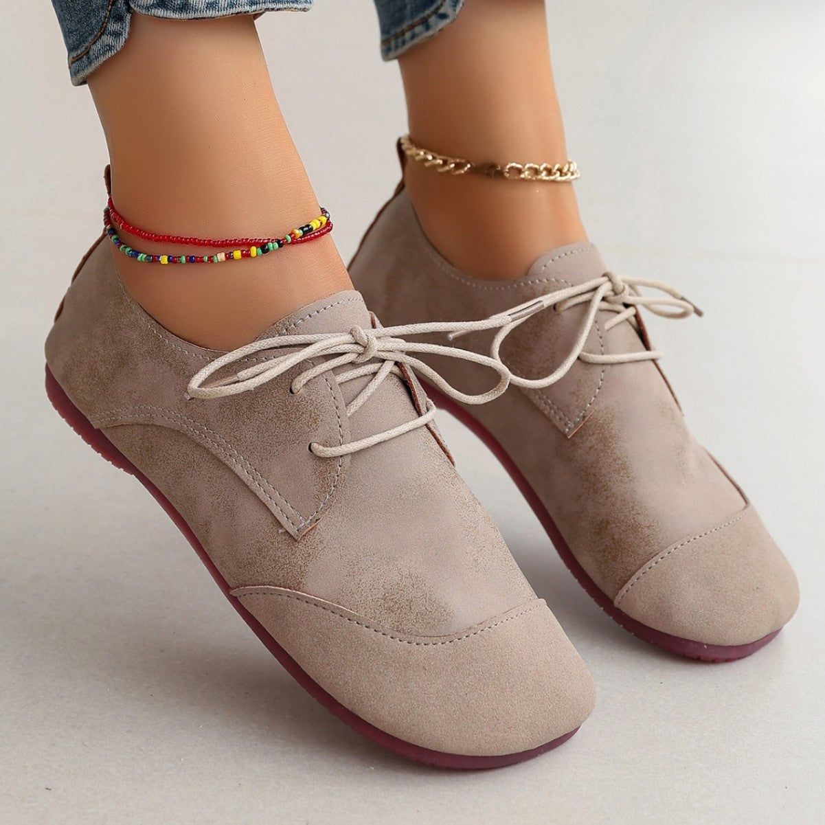 Flat Retro Soft Leather Western Style Slip-on Loafers Small Leather Shoes