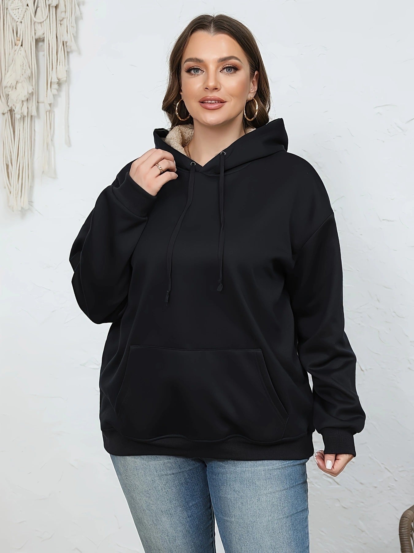 Fashionable All-match Women's Warm Pocket Hooded Sweater
