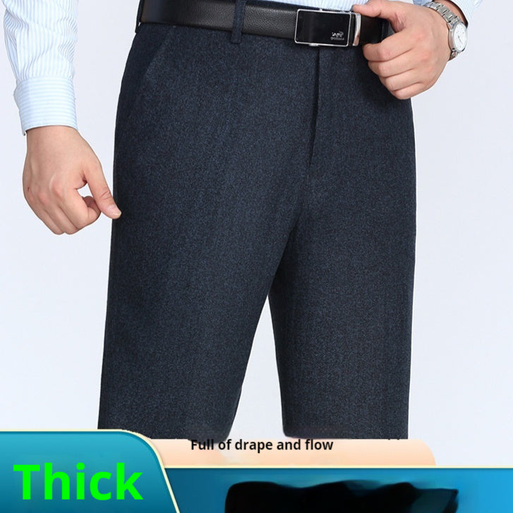 Suit Pants Men's Loose Straight High Waist Deep Middle-aged And Elderly