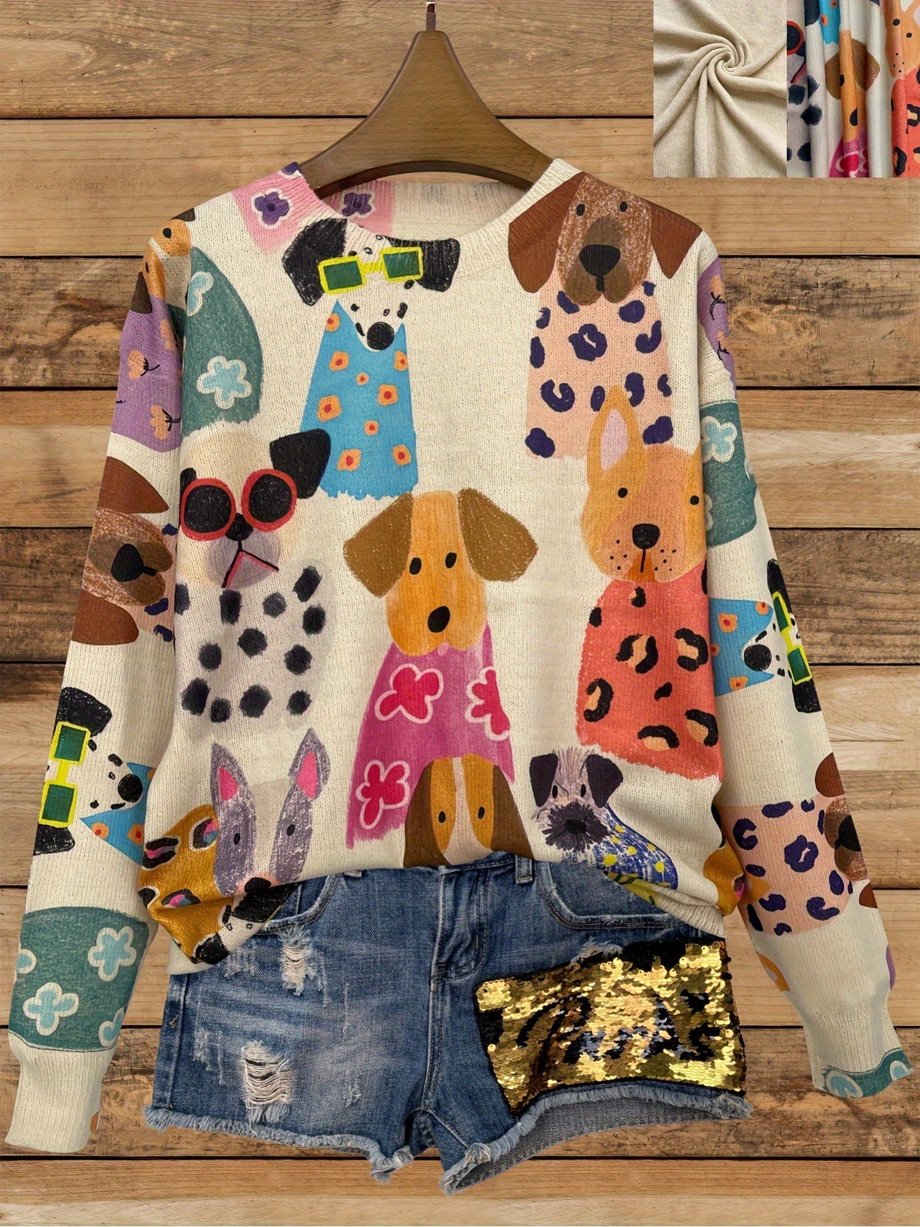Color Printed Light And Transparent Sweater