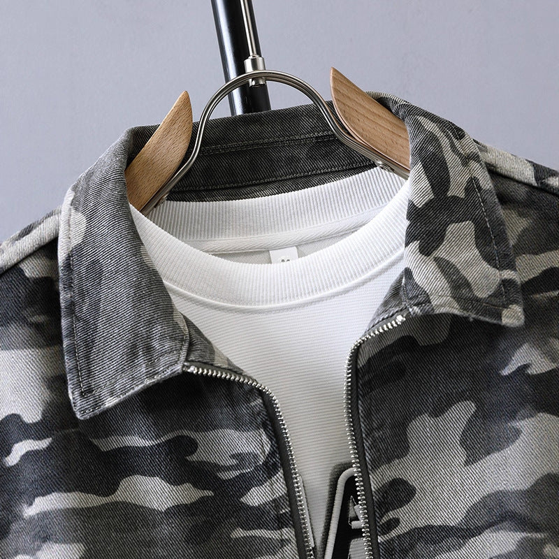 Camouflage American Casual Polo Collar Jacket Men's Spring And Autumn