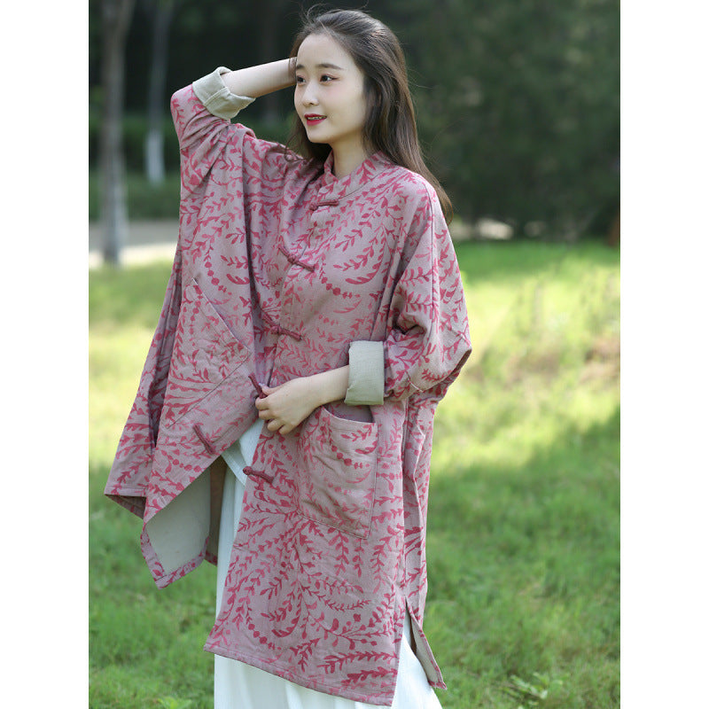 Ethnic Style Retro Cotton Linen Coat Women