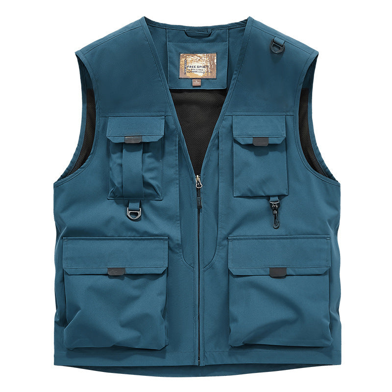 Frock Vest Men's Coat Fishing Multi-pocket Vest