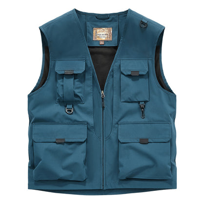 Frock Vest Men's Coat Fishing Multi-pocket Vest