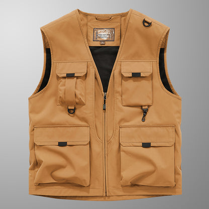Frock Vest Men's Coat Fishing Multi-pocket Vest