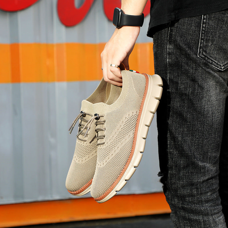 Summer New Dad Shoes British Style Trendy Running Breathable Mesh Surface Shoes